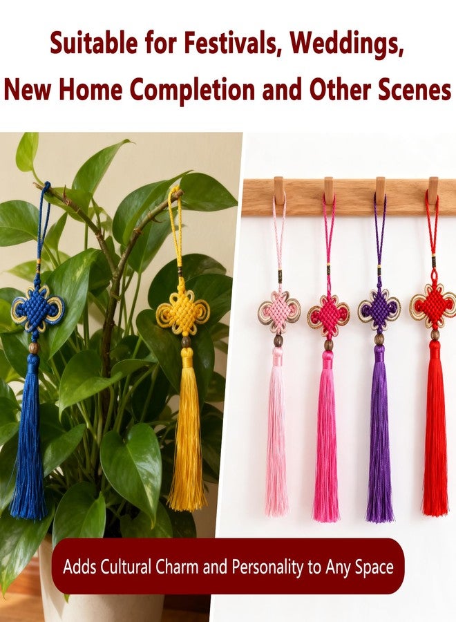 KGCGJVB 8Pcs Chinese Knot Silk Tassels Ornaments Handmade Tassel Chinese Decoration with Soft Tassel for Home Decor Car and Hanging Decorations Elegant Silk Tasselchinese Style Tassle Ornaments - Image 2
